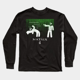 Resurrections Matrix 4 Mens Neo Shirt Neo, Morpheus and Trinity Keanu Reeves Long Sleeve T-Shirt